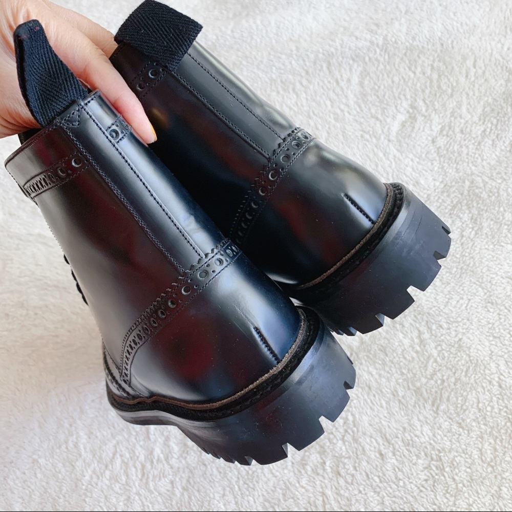 NIB Authentic Prada Leather Wingtip Combat Boots​ - Picture 8 of 10